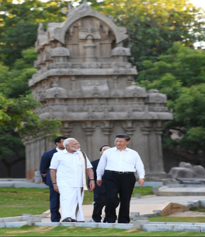 प्राचीन शहर महाबलिपुरम में  भारत और चीन ने दोस्ती के संदेश दिये।